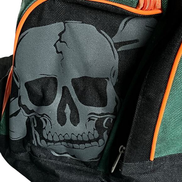 Von Dutch Backpack Orange Green Black Indianapolis Racing Skull - Picture 9 of 12